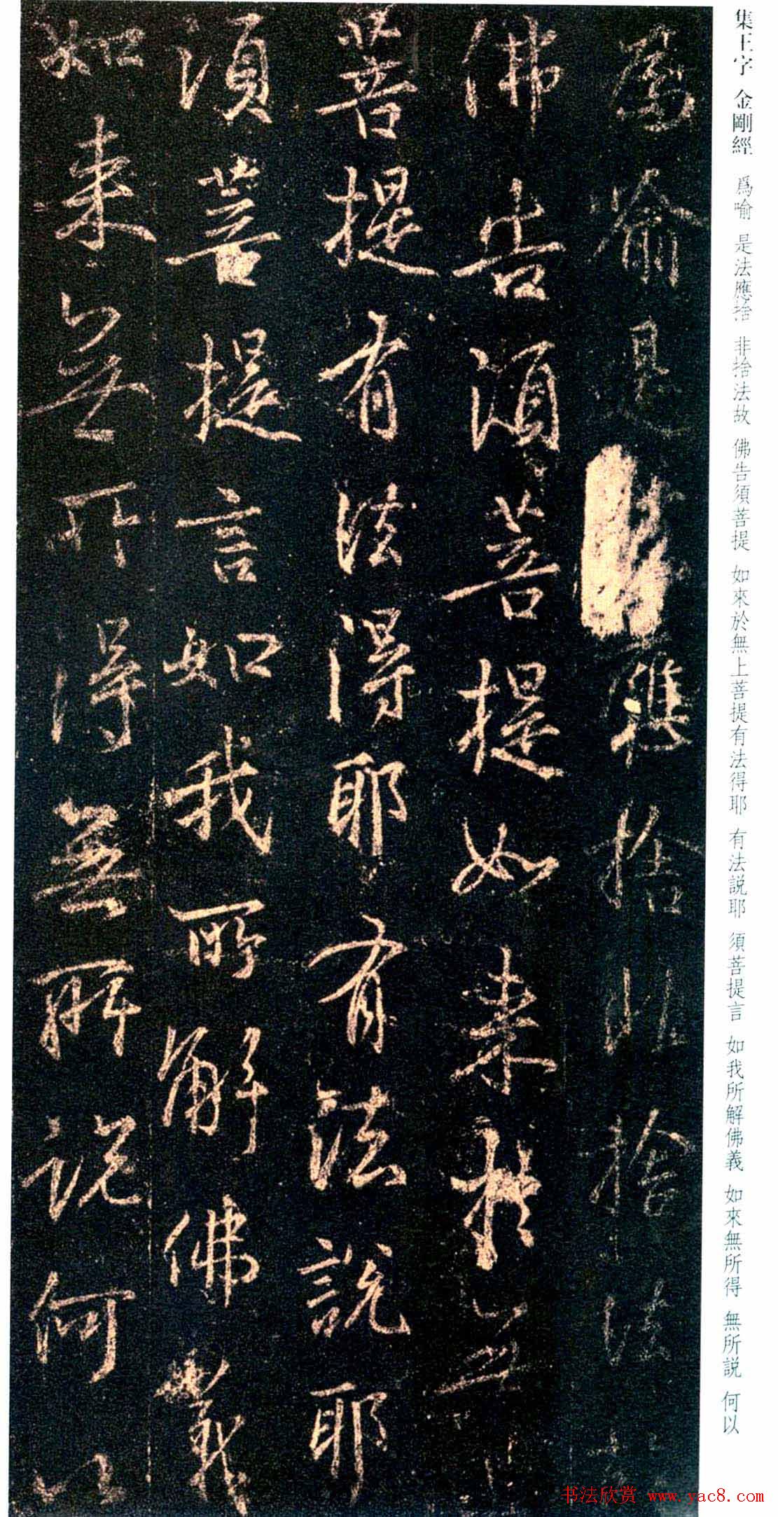 唐代行书碑刻《新集王羲之书金刚经》