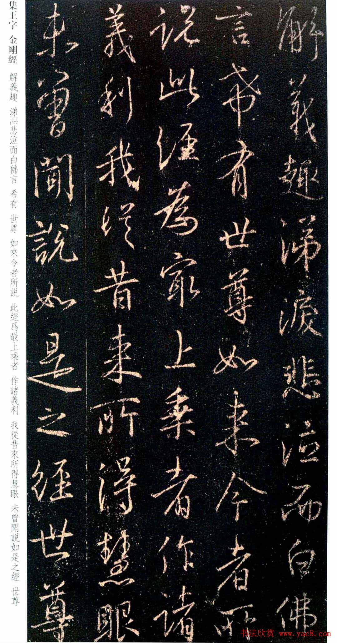 唐代行书碑刻《新集王羲之书金刚经》