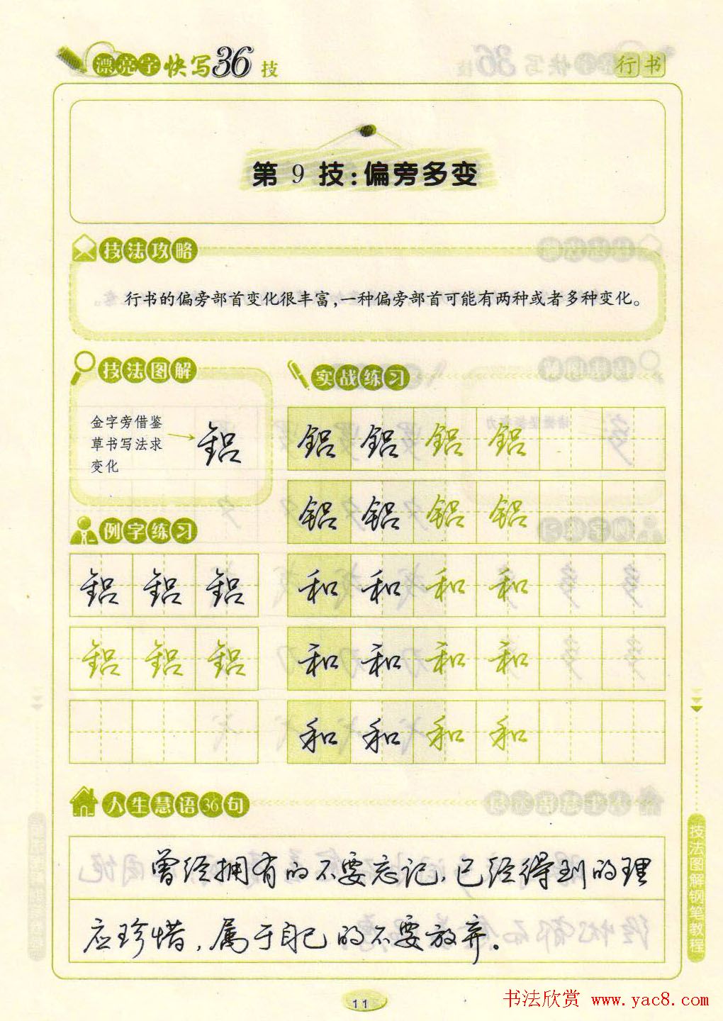 荆霄鹏钢笔行书字帖《漂亮字快写36技》