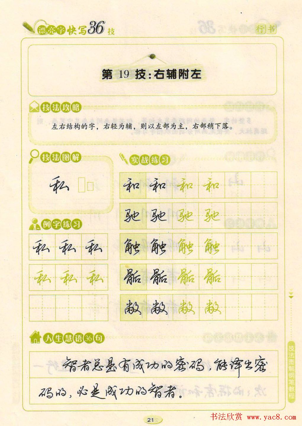 荆霄鹏钢笔行书字帖《漂亮字快写36技》