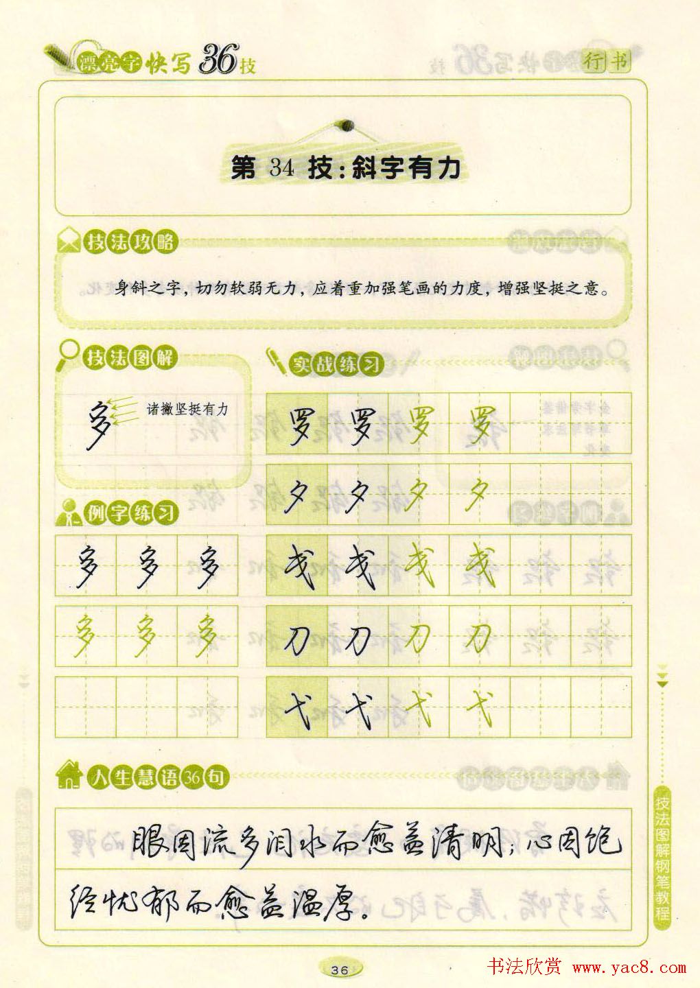 荆霄鹏钢笔行书字帖《漂亮字快写36技》