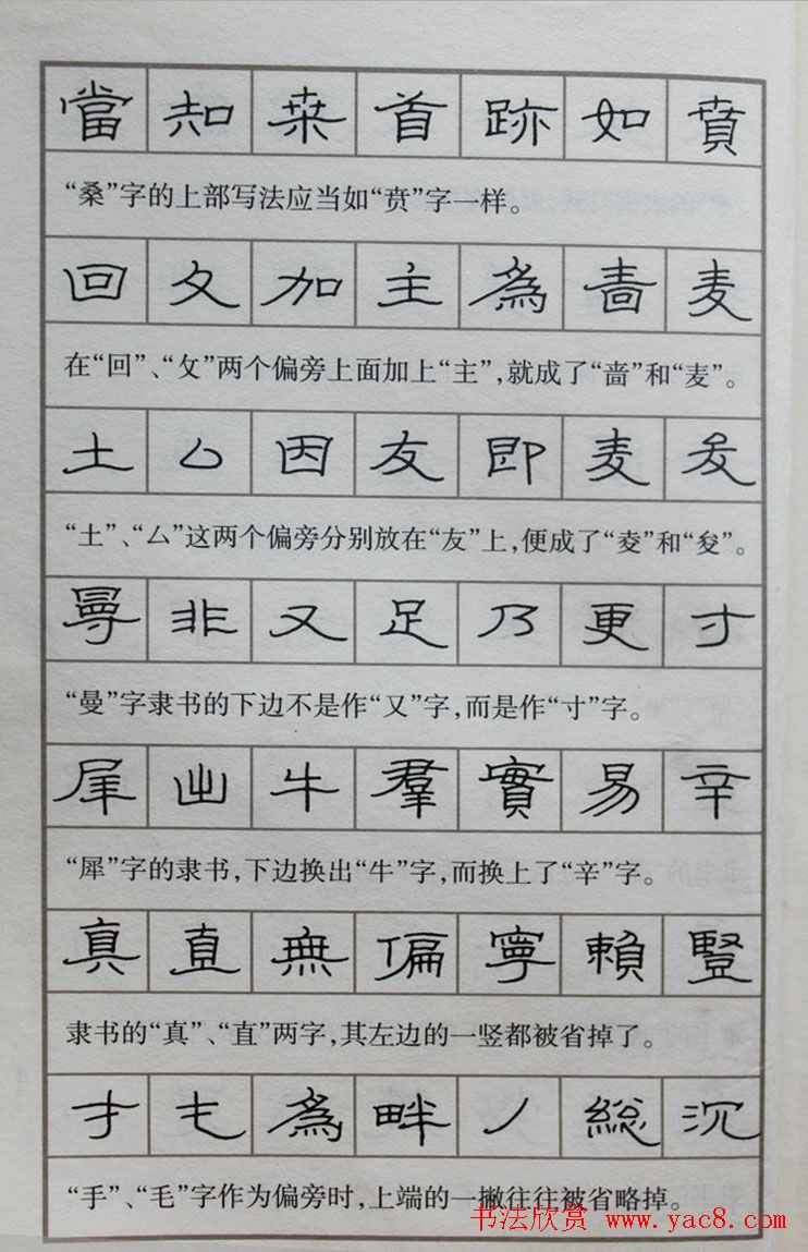 硬笔书法隶书结构一百法增广汉隶辨异歌