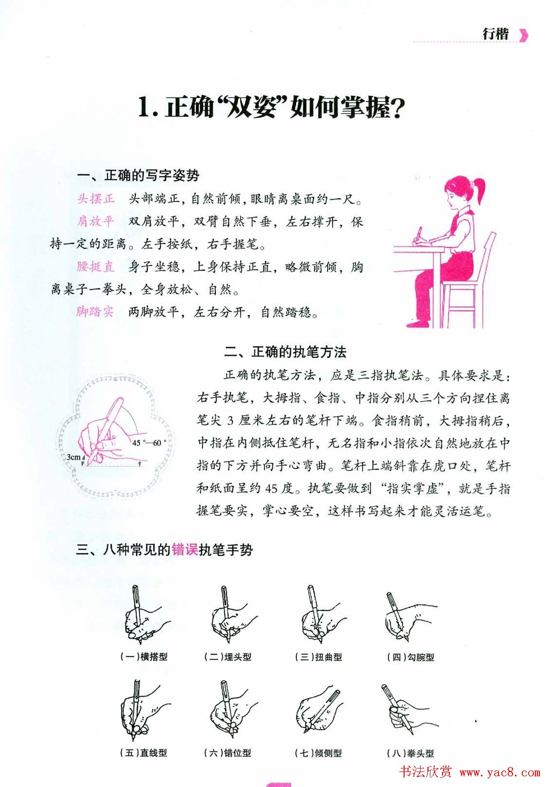荆霄鹏硬笔行楷字帖《新手入门常见的20个问题》