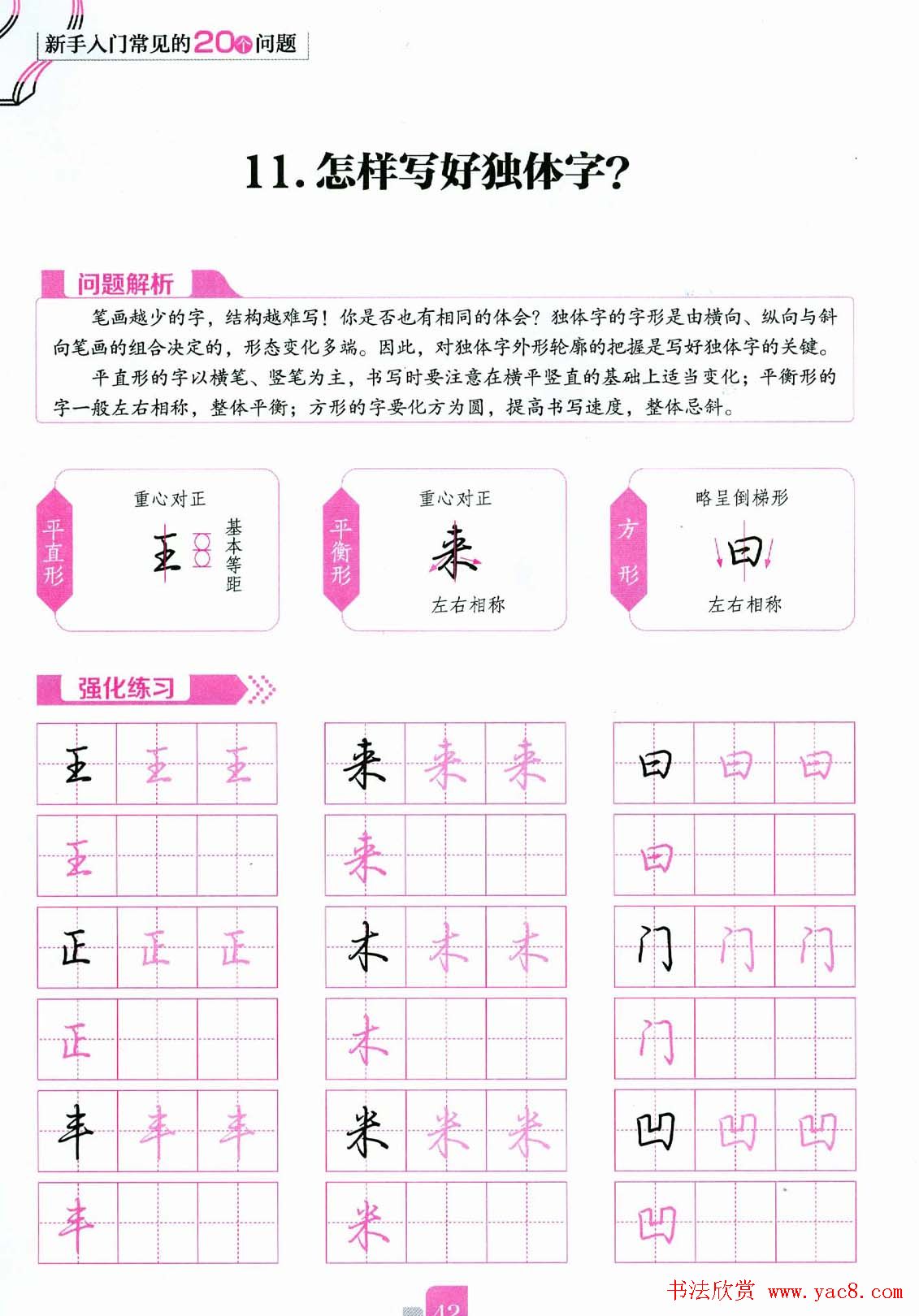 荆霄鹏硬笔行楷字帖《新手入门常见的20个问题》