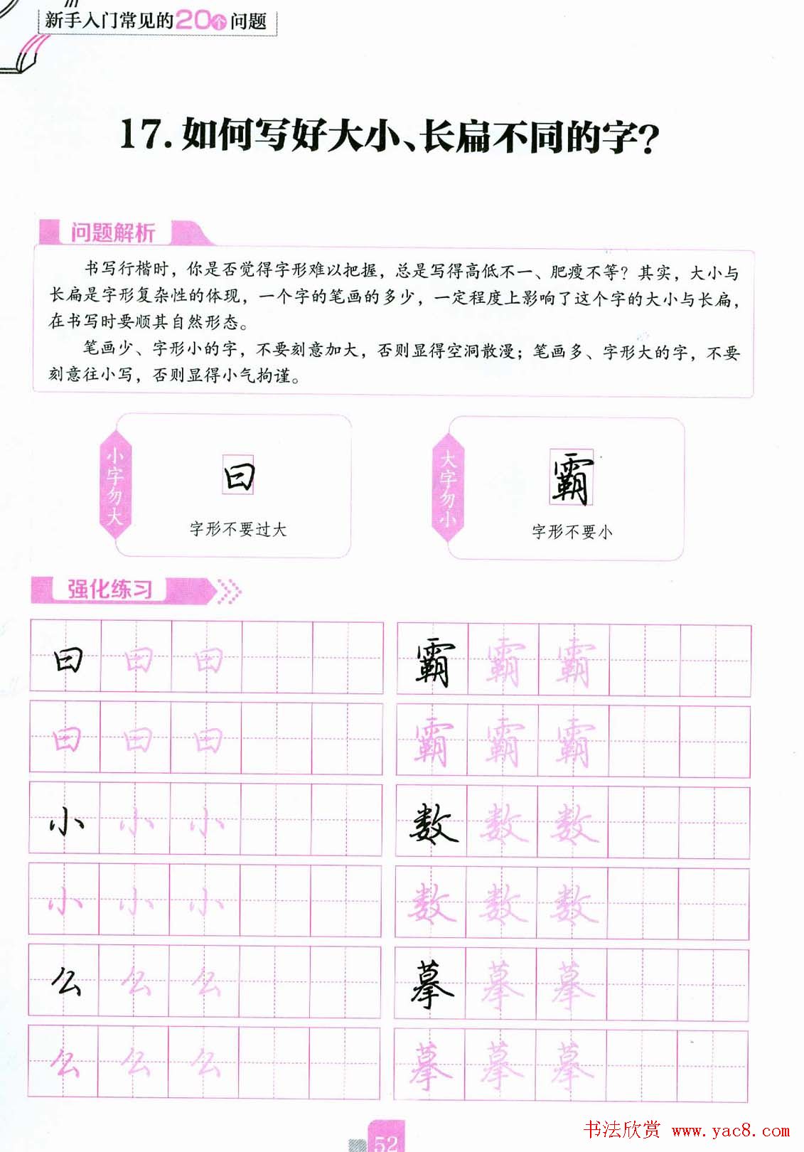 荆霄鹏硬笔行楷字帖《新手入门常见的20个问题》