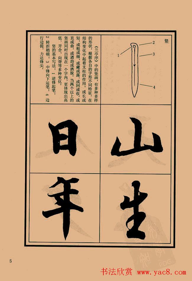 书法教程图文《兰亭序笔法详析》