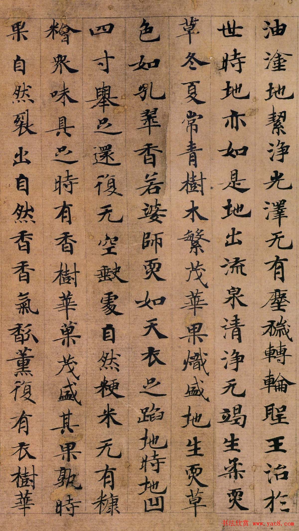 唐代钟绍京楷书墨迹《转轮圣王经》