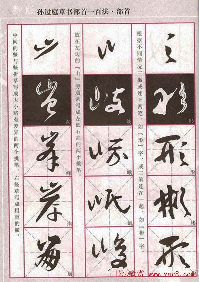 历代名家字帖《孙过庭草书部首一百法》