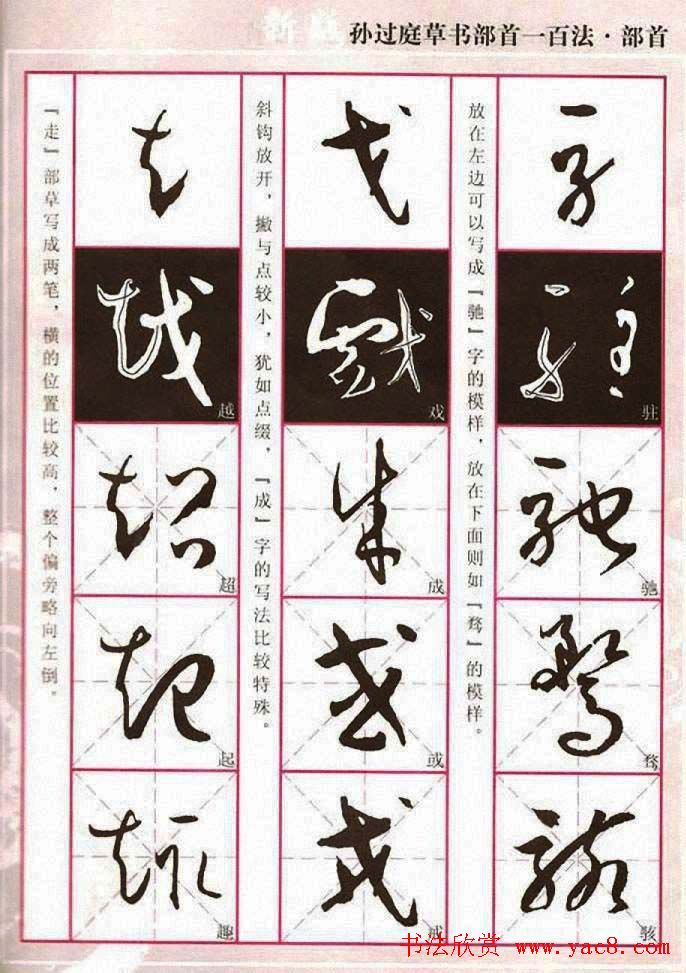 历代名家字帖《孙过庭草书部首一百法》