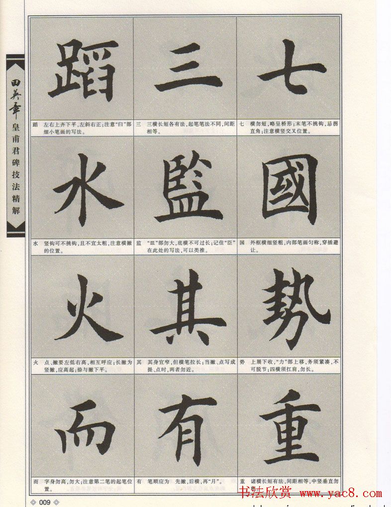 欧楷字帖欣赏《田英章皇甫君碑技法精解》