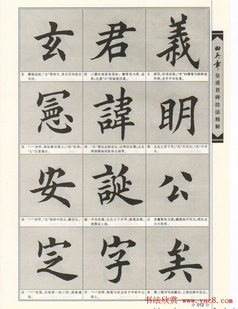 欧楷字帖欣赏《田英章皇甫君碑技法精解》