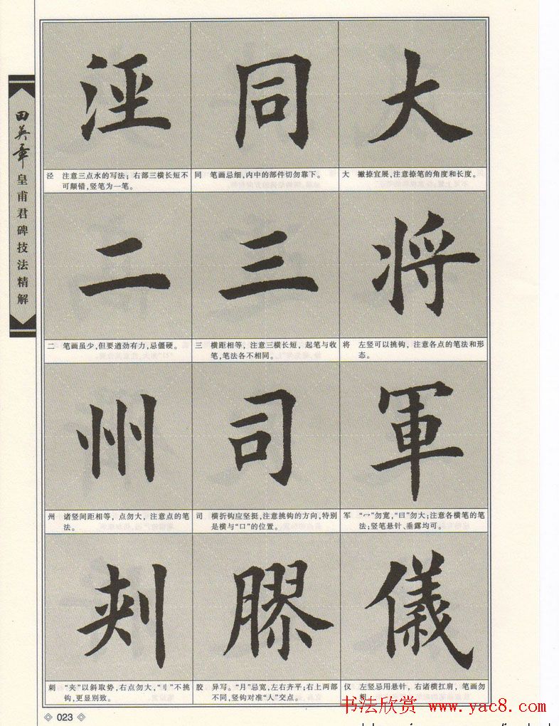 欧楷字帖欣赏《田英章皇甫君碑技法精解》