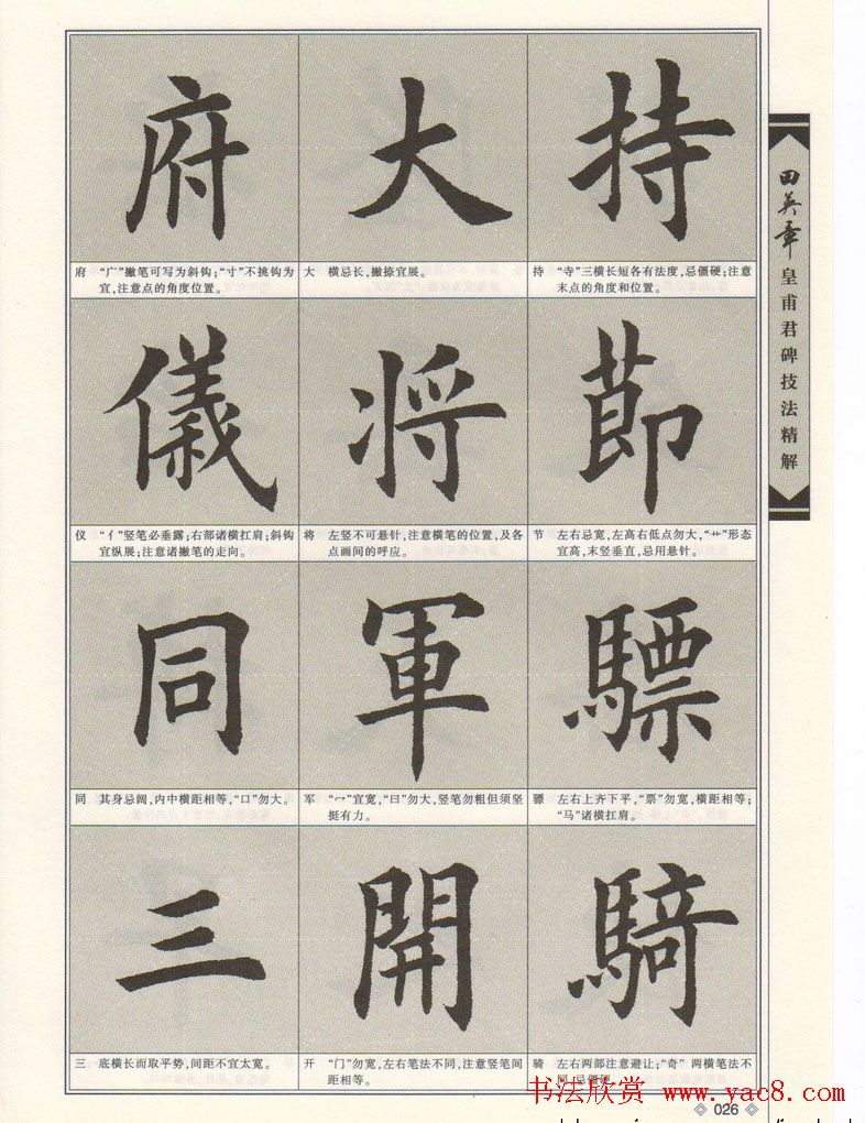 欧楷字帖欣赏《田英章皇甫君碑技法精解》