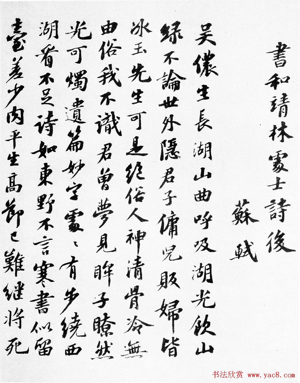 苏轼书法墨迹欣赏《书林逋诗后》