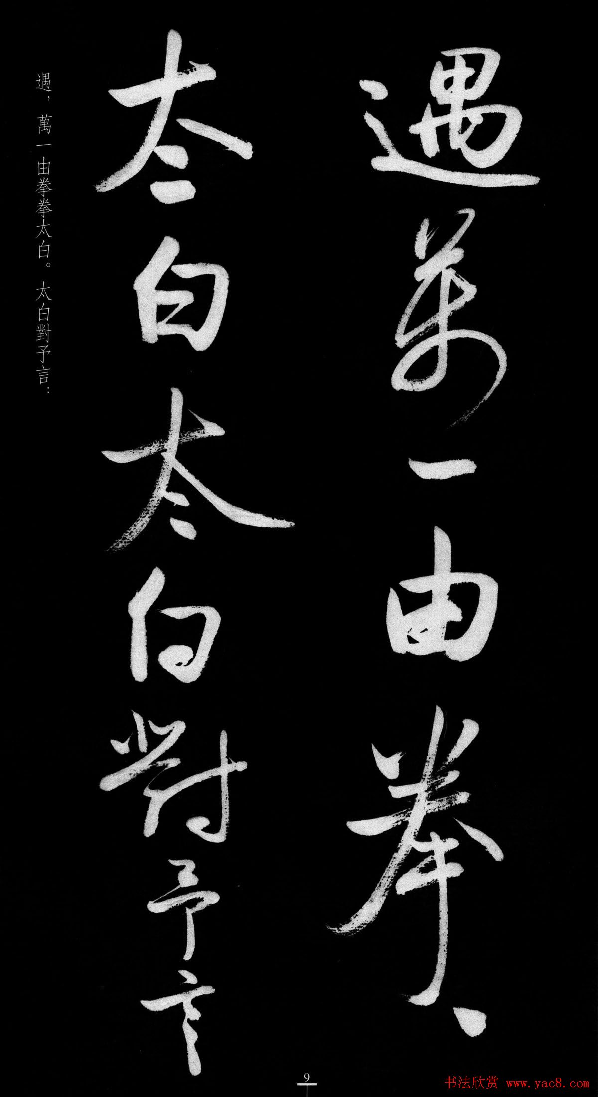 启功行书字帖临八大山人《荷上花歌帖》