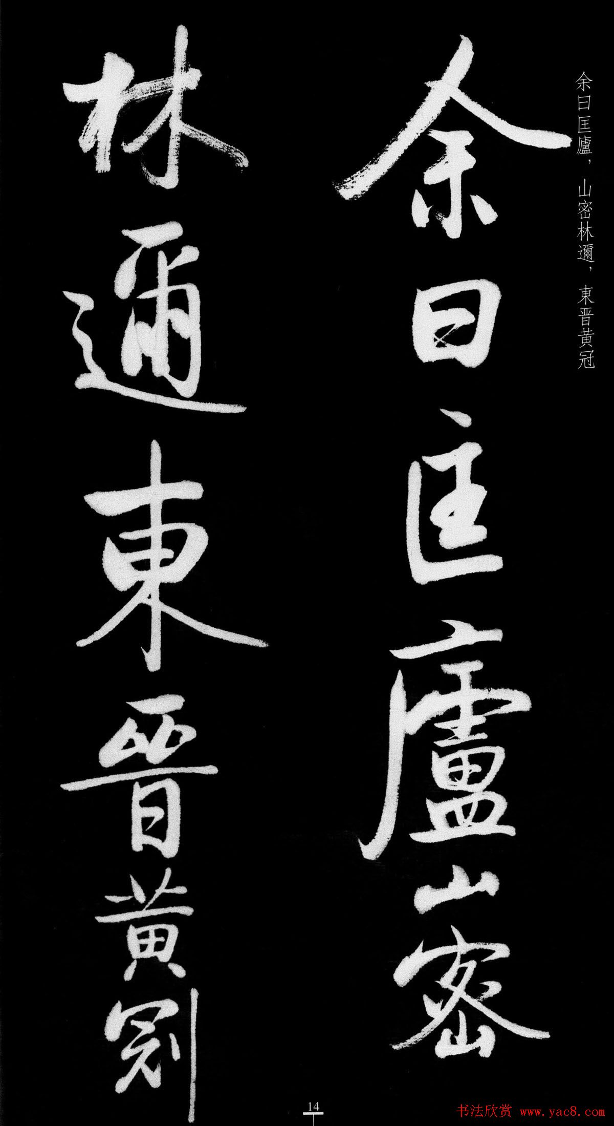 启功行书字帖临八大山人《荷上花歌帖》