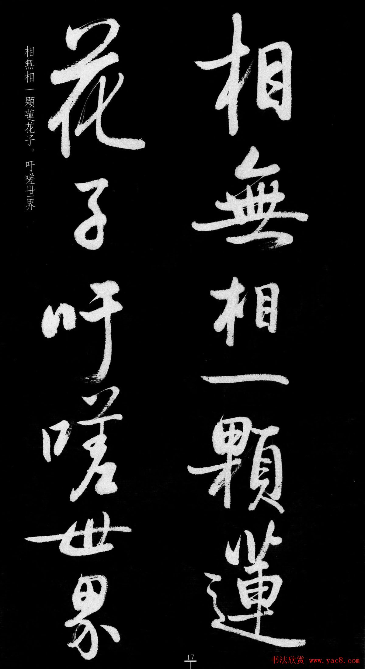 启功行书字帖临八大山人《荷上花歌帖》
