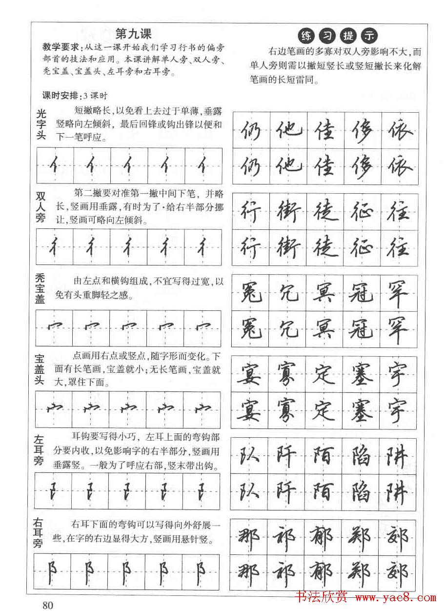 田英章钢笔书法教材:楷书行书笔画偏旁二十三课