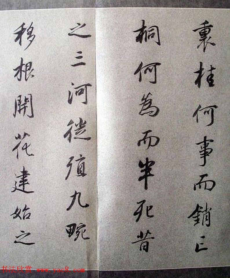 明末董其昌行书《临褚遂良枯树赋》两种