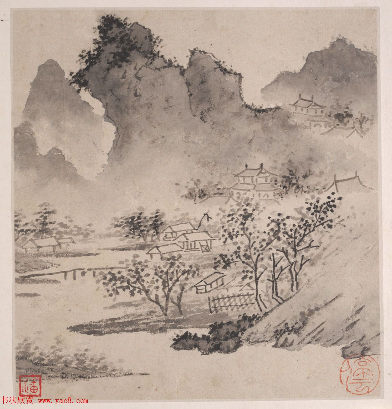 文徵明书画册页欣赏《潇湘八咏》