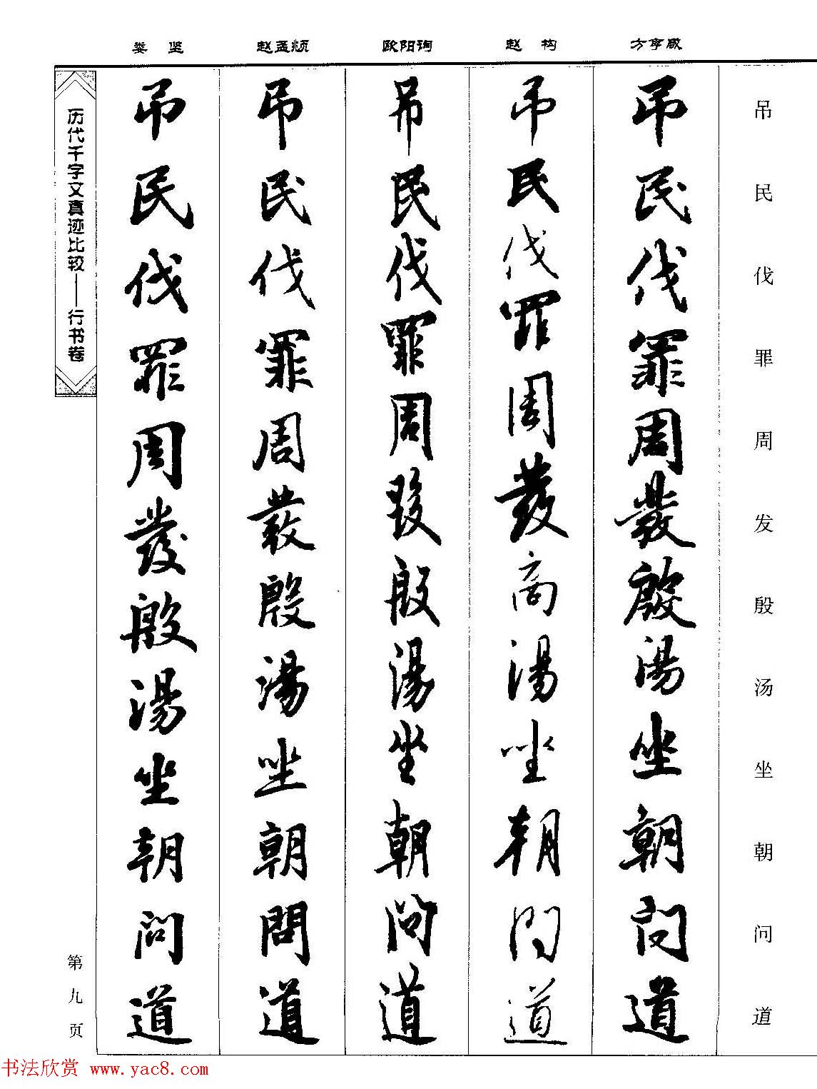 行书图书《历代千字文真迹比较-行书卷》