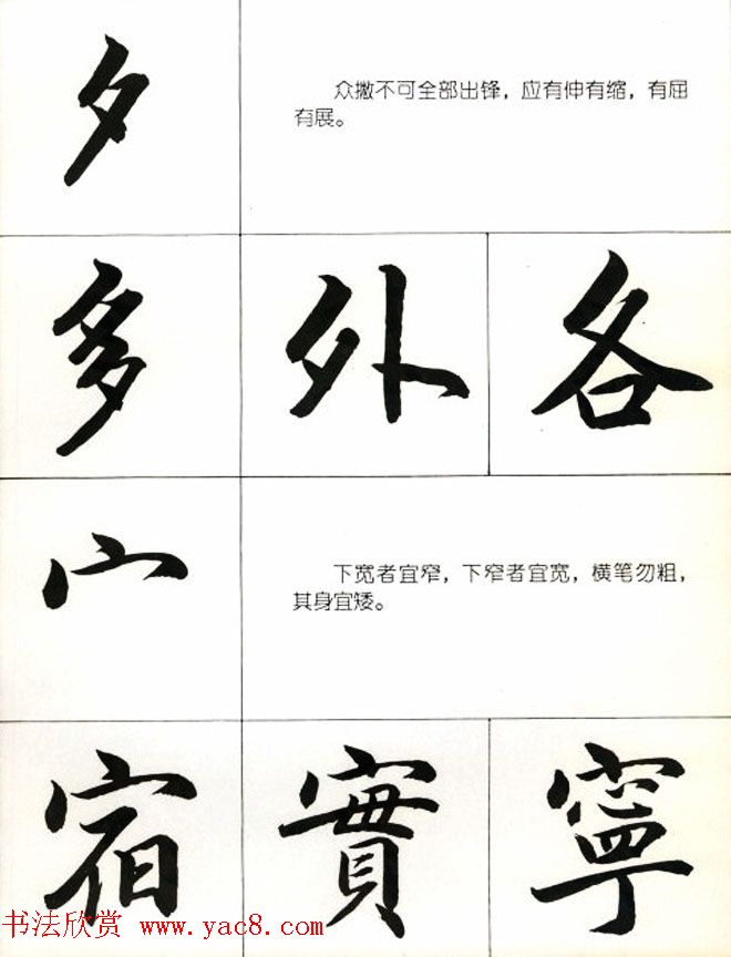 书法教学字帖《行书结构图解》