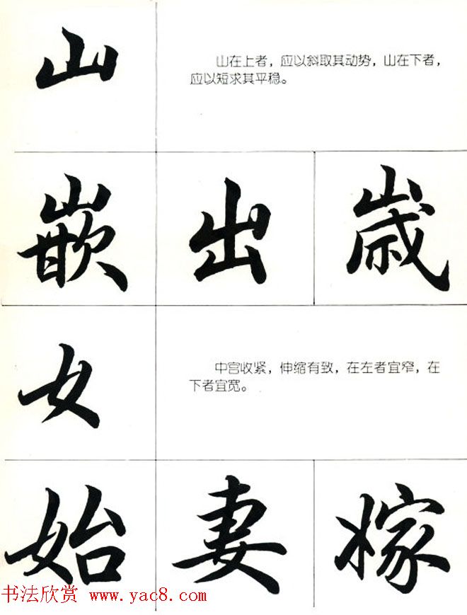 书法教学字帖《行书结构图解》