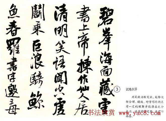 中央美院书法高考优秀试卷附点评