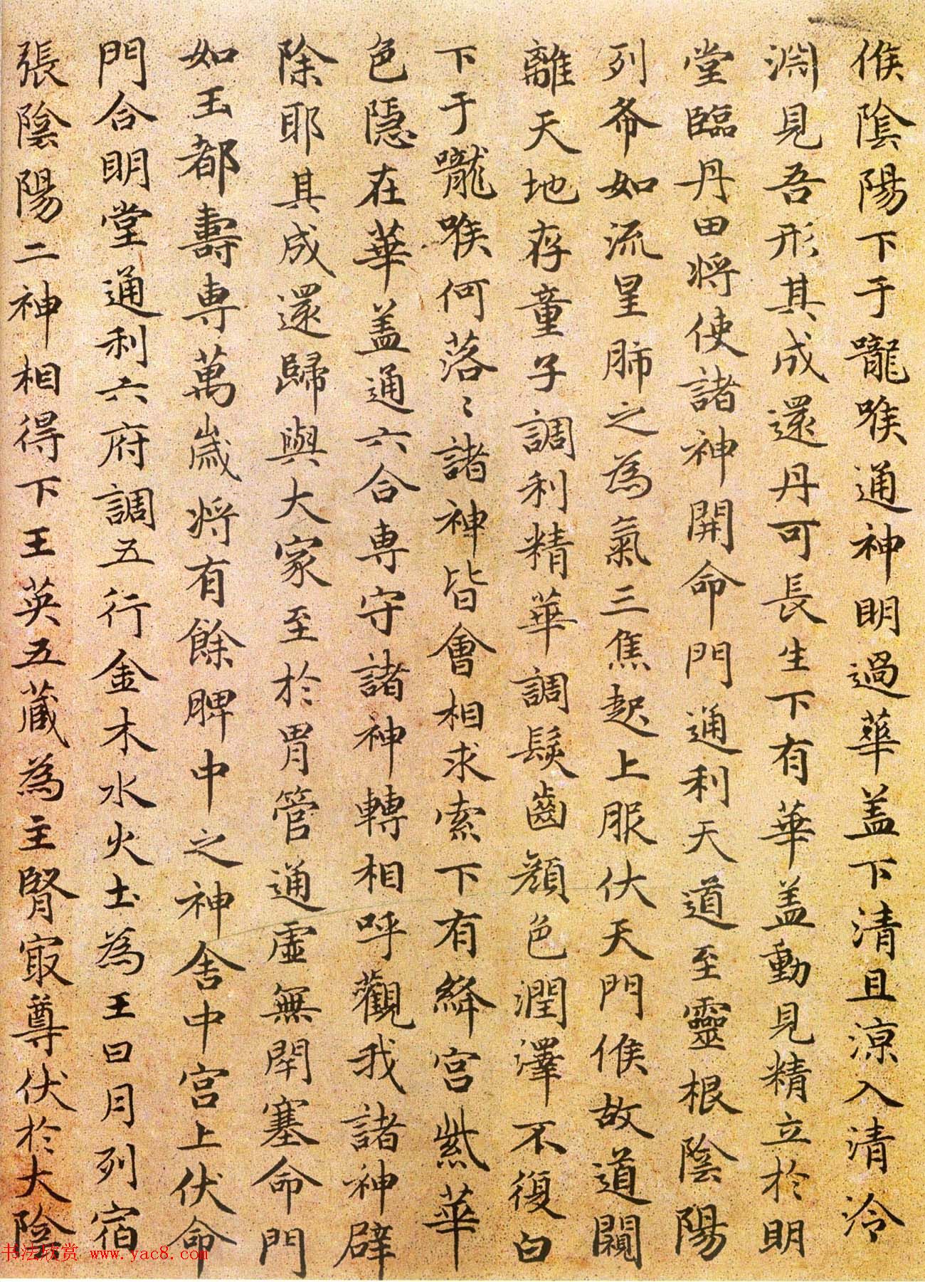 赵孟頫小楷临《黄庭经》彩色墨迹本