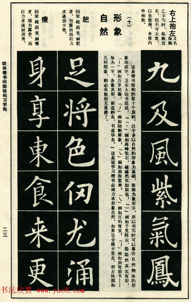 标准书法教程《欧体楷书间架结构习字帖》