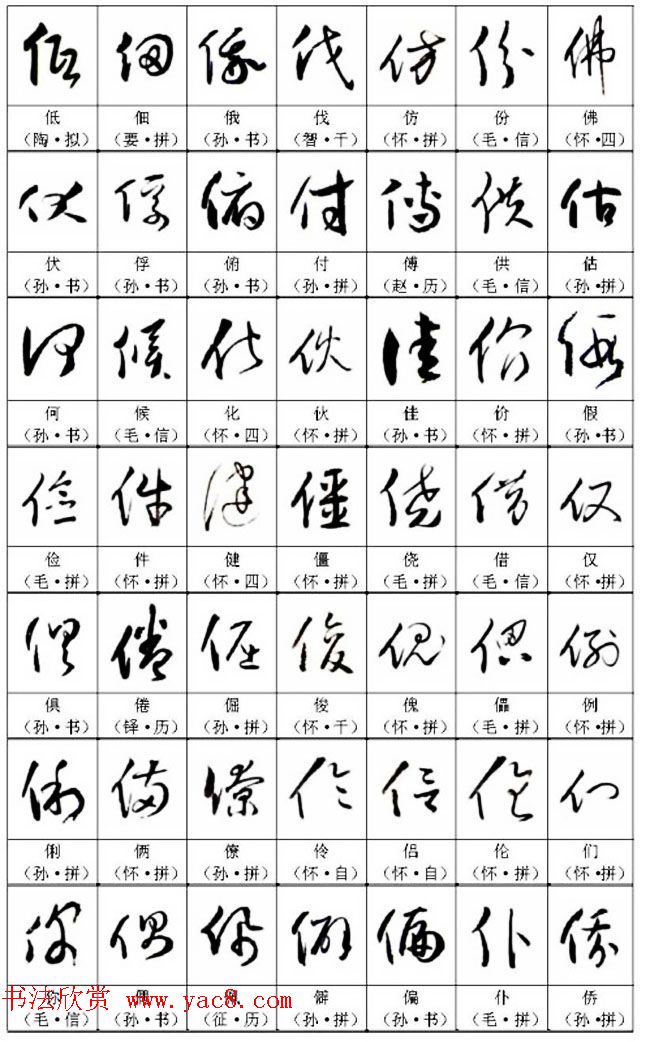 书法教材《名帖名家草书字帖范字》