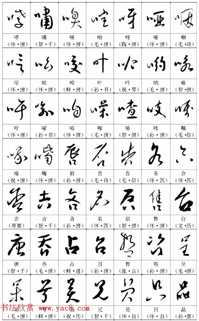 书法教材《名帖名家草书字帖范字》