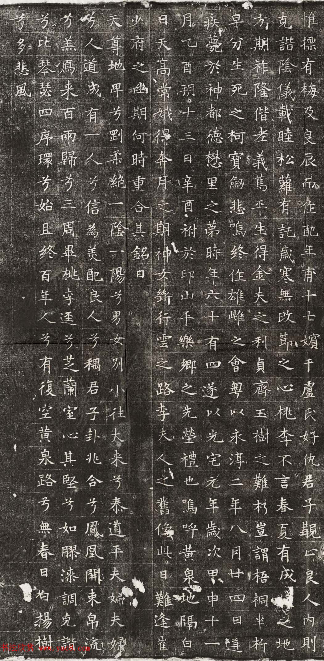 唐楷欣赏《卢承业夫人李灌顶墓志》