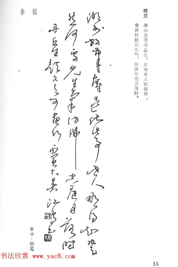 沈鸿根硬笔书法字帖《江鸟钢笔书法》