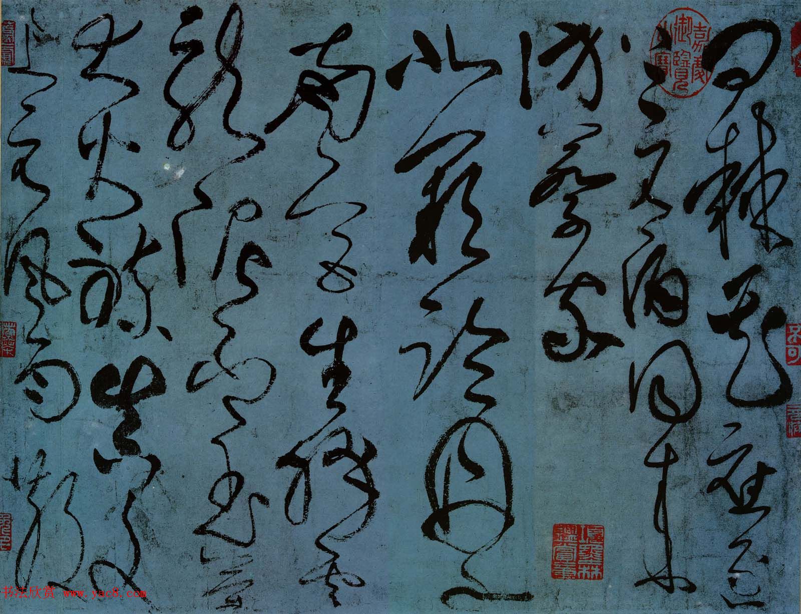 张旭书法墨迹《草书古诗四首》 张旭书法墨迹《草书古诗四首》