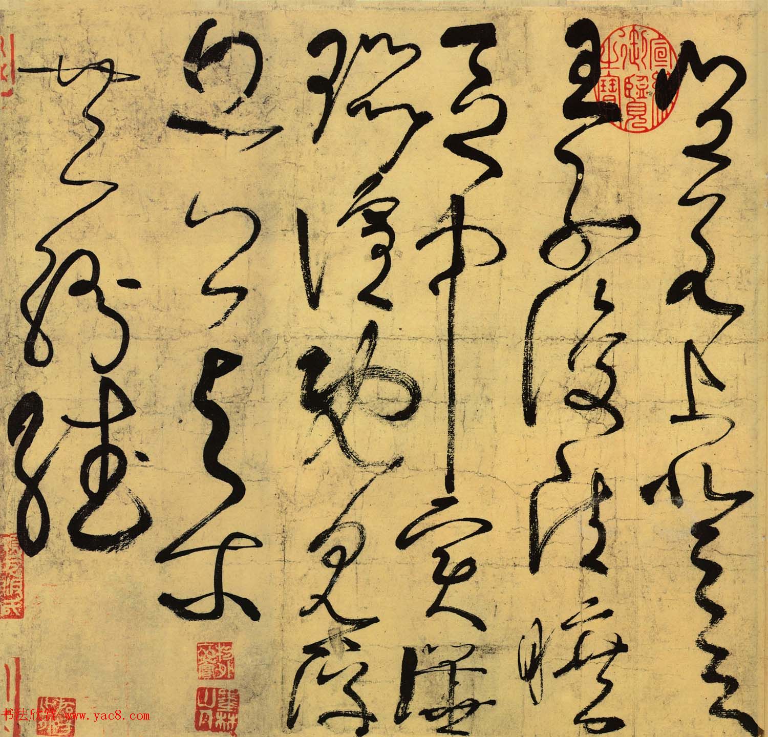 张旭书法墨迹《草书古诗四首》 张旭书法墨迹《草书古诗四首》