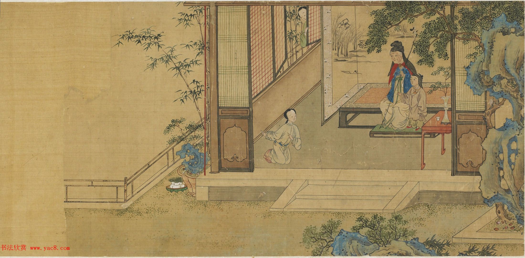 仇英款西厢记图八页美国弗利尔美术馆藏