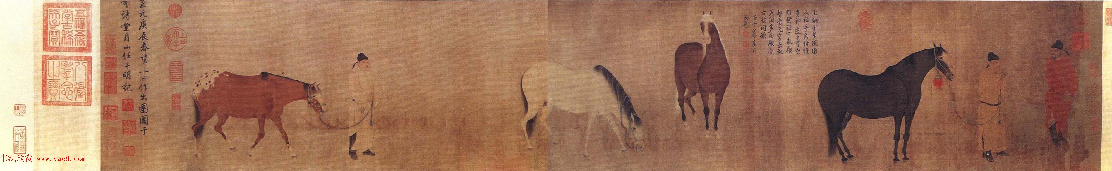 元代书画家任仁发画马作品欣赏