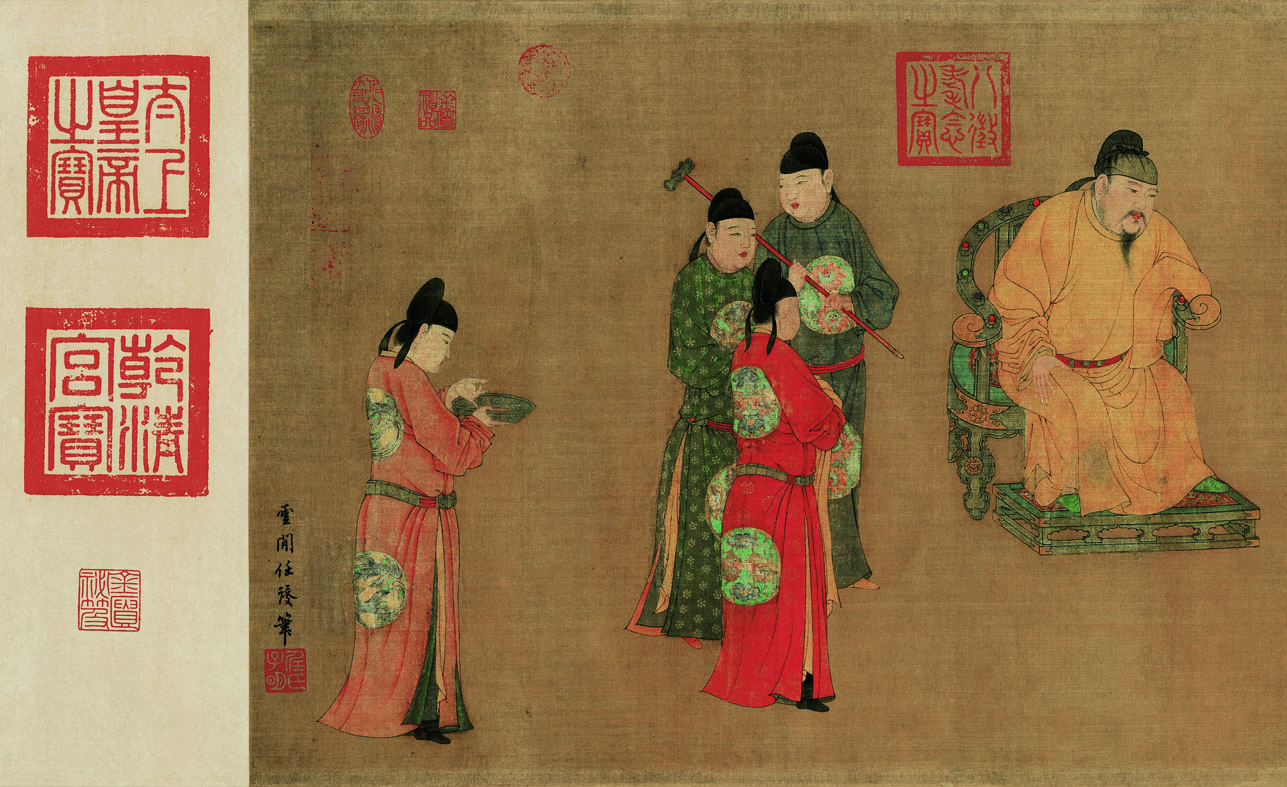元代任仁发人物画欣赏《张果见明皇图卷》 元代任仁发人物画欣赏《张果见明皇图卷》