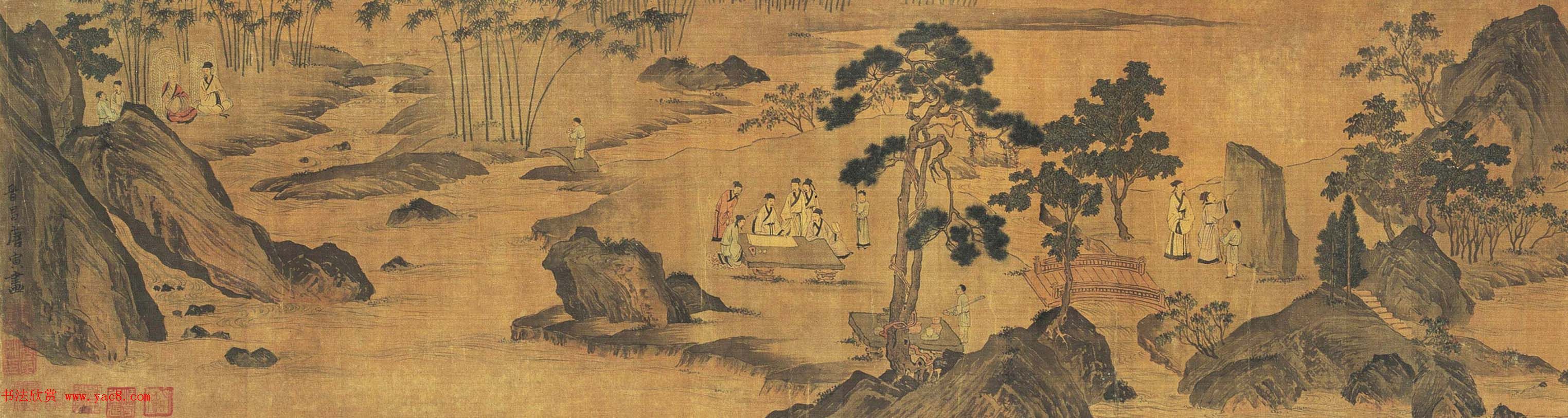 明唐寅《西园雅集图》卷附徐悲鸿等题跋_台北故宫博物院藏