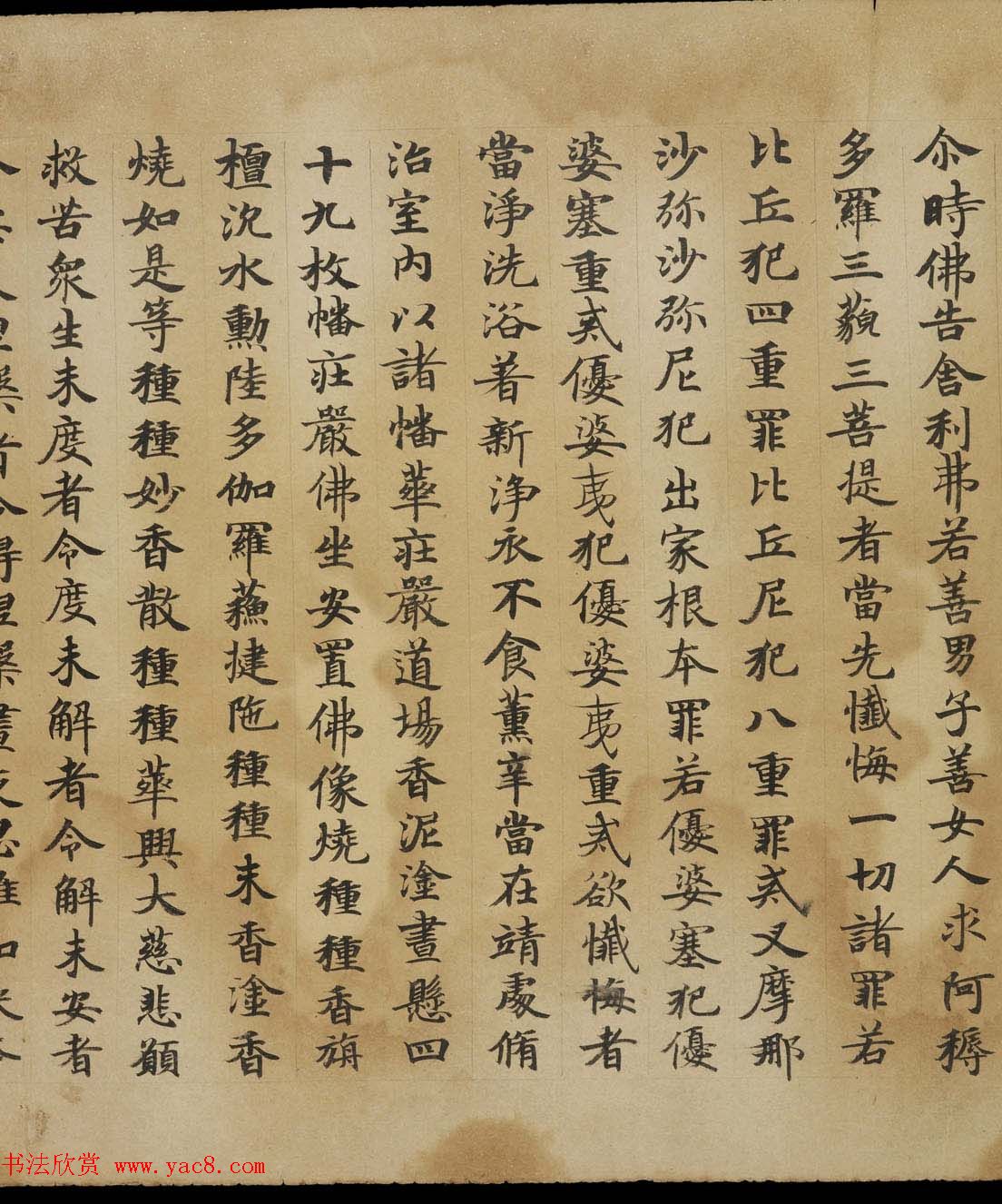 敦煌精美书法欣赏《佛说佛名经卷第八》国家图书馆藏