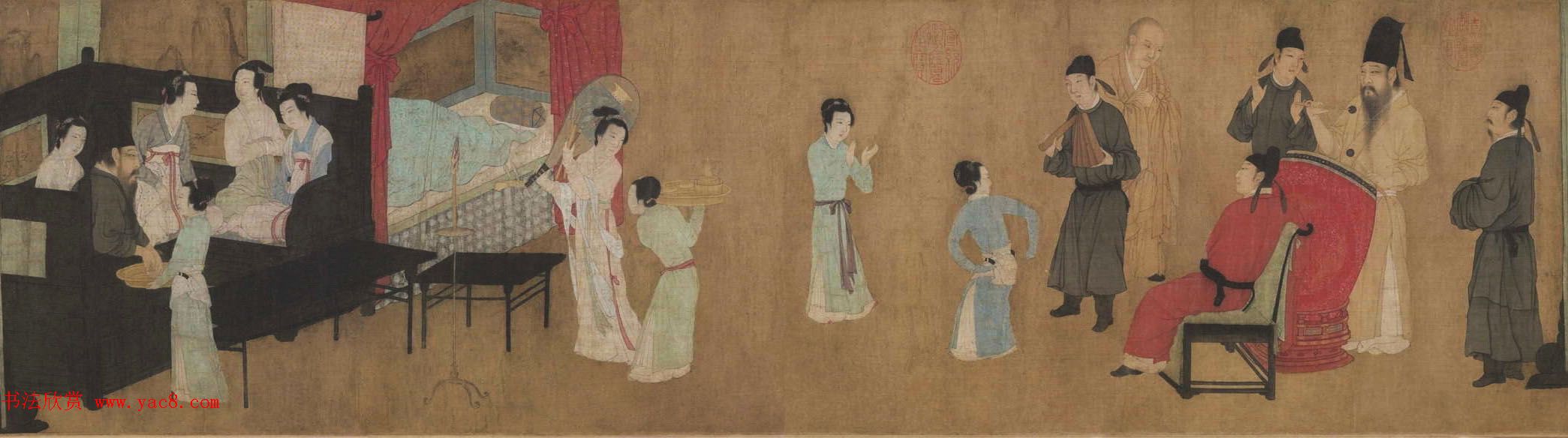 五代顾闳中人物画卷《韩熙载夜宴图》北京故宫博物院藏 五代顾闳中人物画卷《韩熙载夜宴图》北京故宫博物院藏