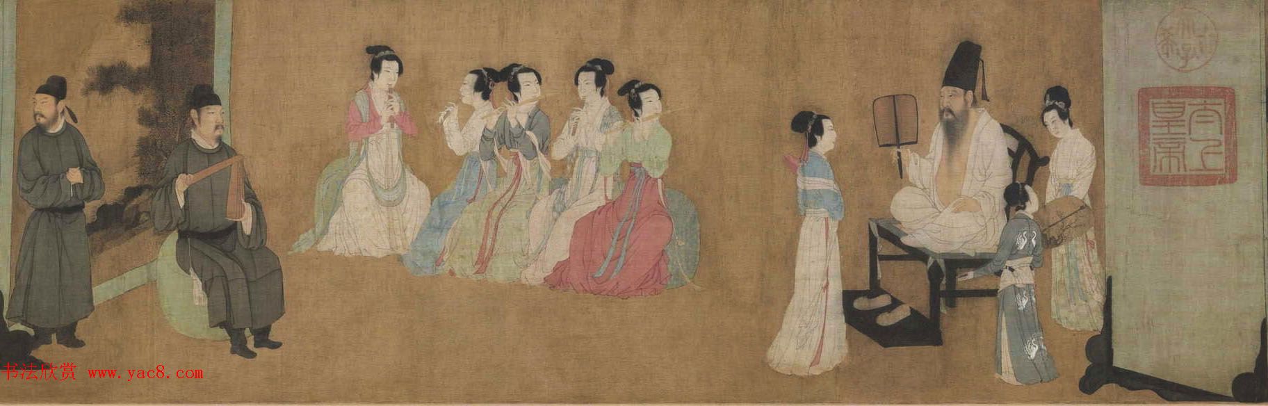 五代顾闳中人物画卷《韩熙载夜宴图》北京故宫博物院藏 五代顾闳中人物画卷《韩熙载夜宴图》北京故宫博物院藏