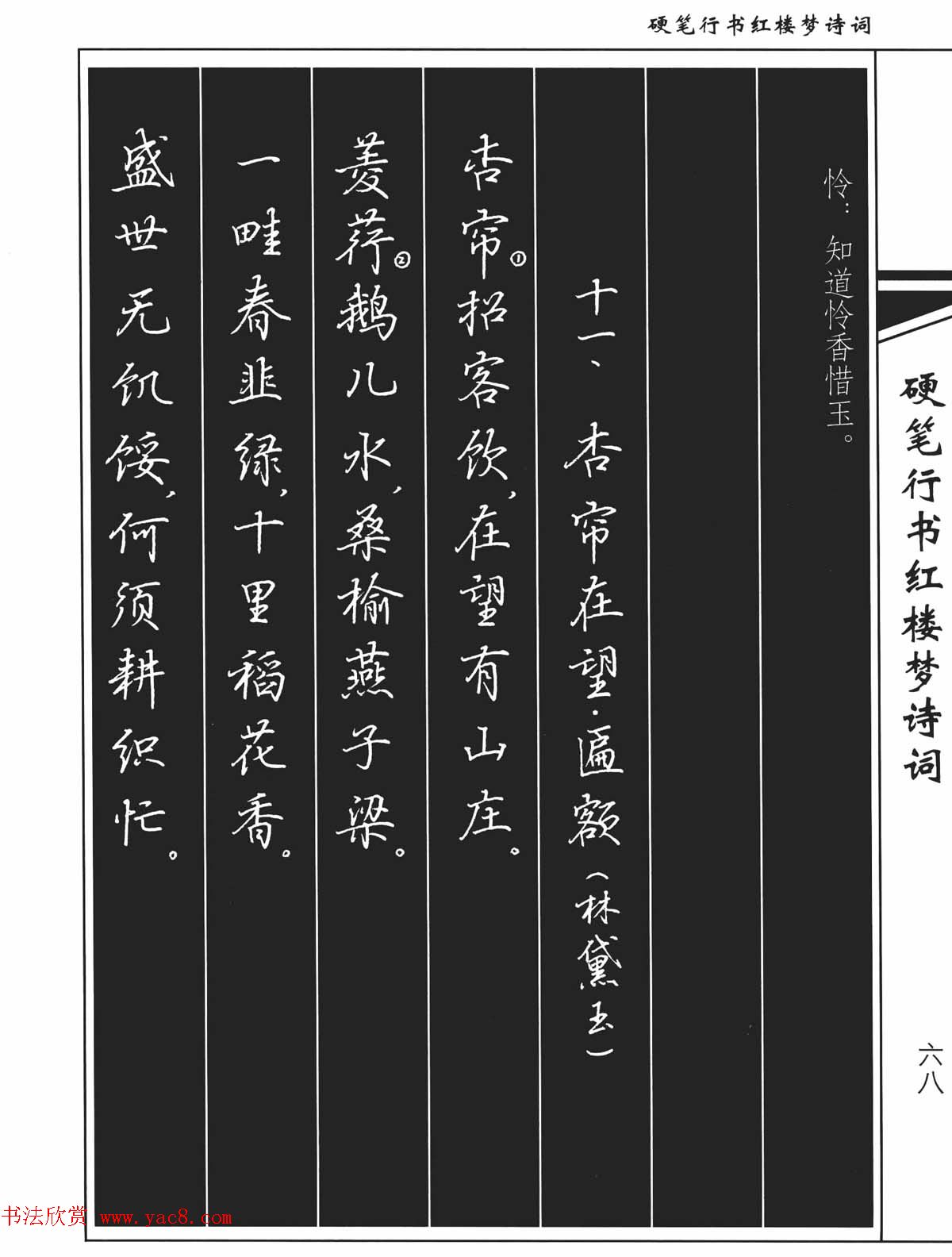 吴玉生钢笔字帖欣赏《硬笔行书红楼梦诗词》