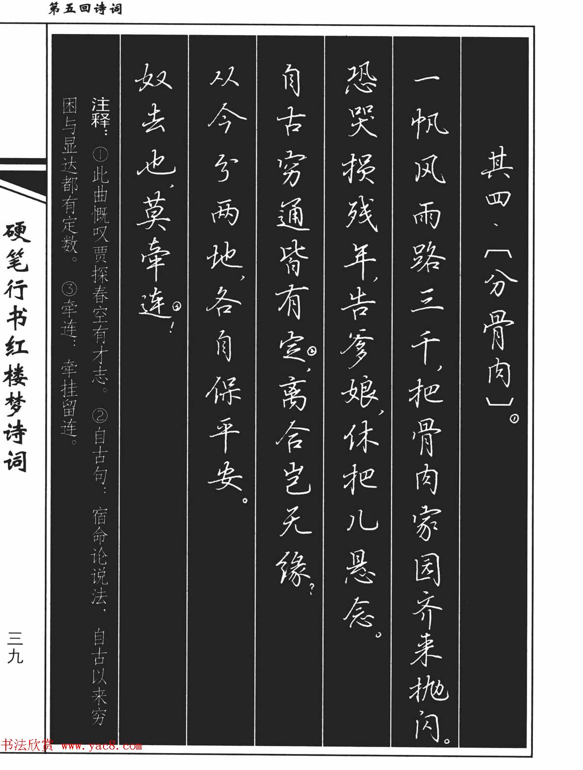 吴玉生钢笔字帖欣赏《硬笔行书红楼梦诗词》