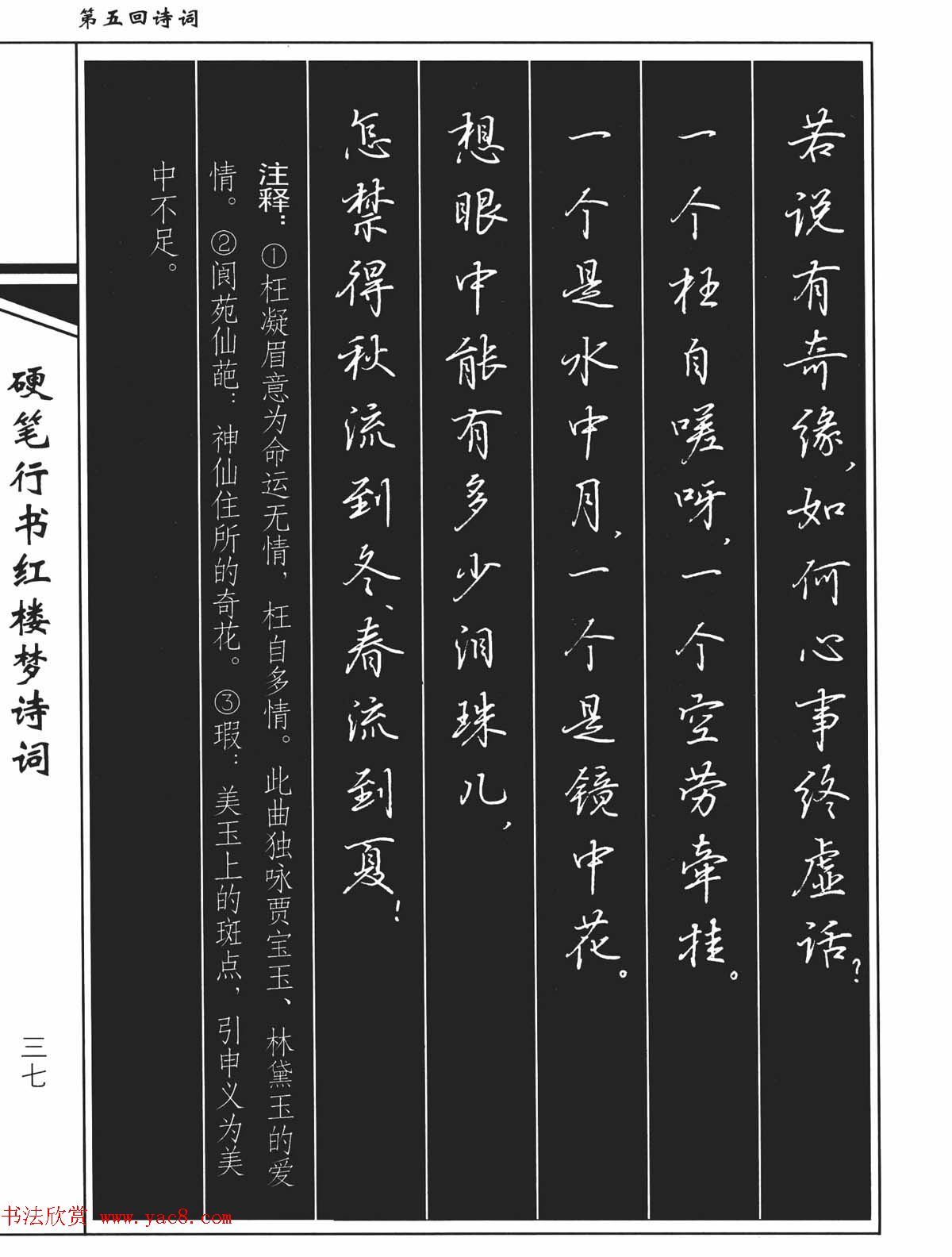 吴玉生钢笔字帖欣赏《硬笔行书红楼梦诗词》