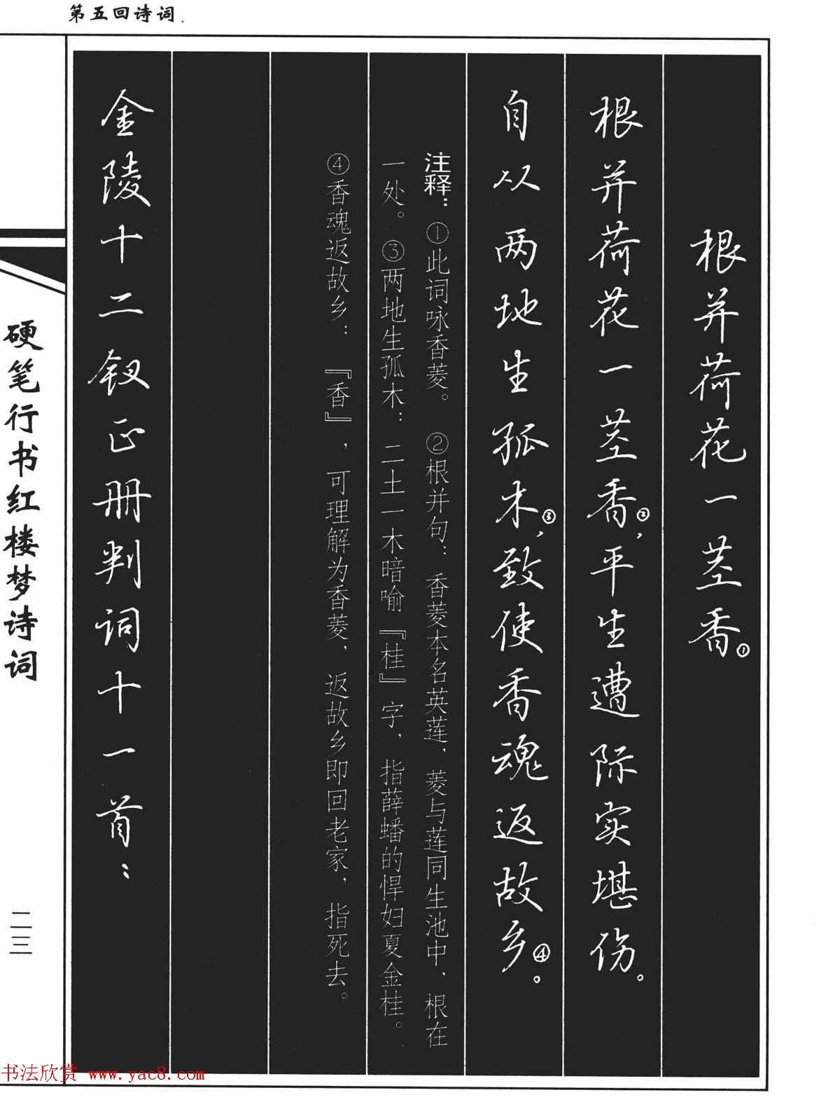 吴玉生钢笔字帖欣赏《硬笔行书红楼梦诗词》