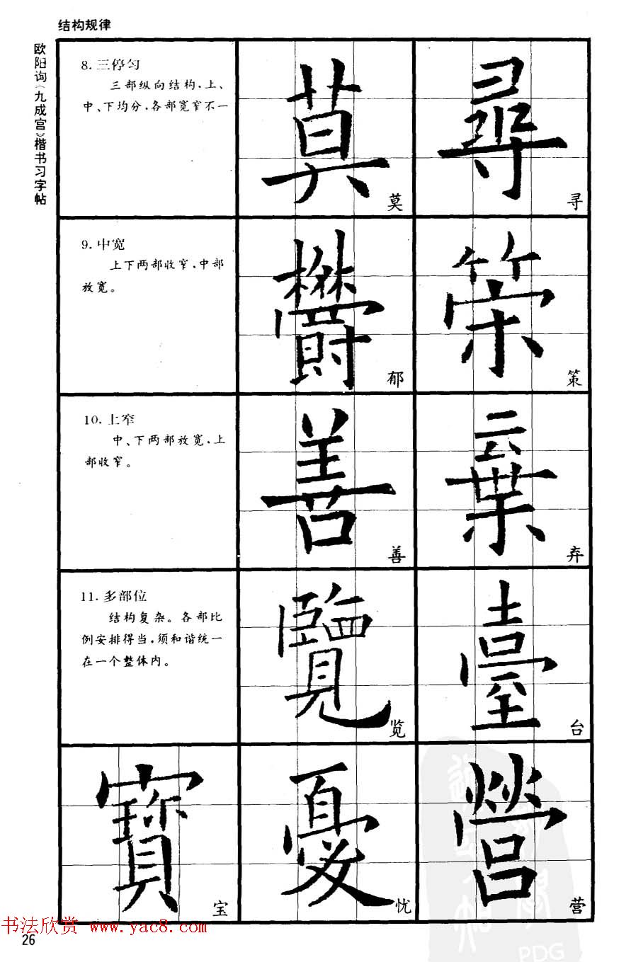 欧楷书法教程《唐欧阳询九成宫楷书习字帖》