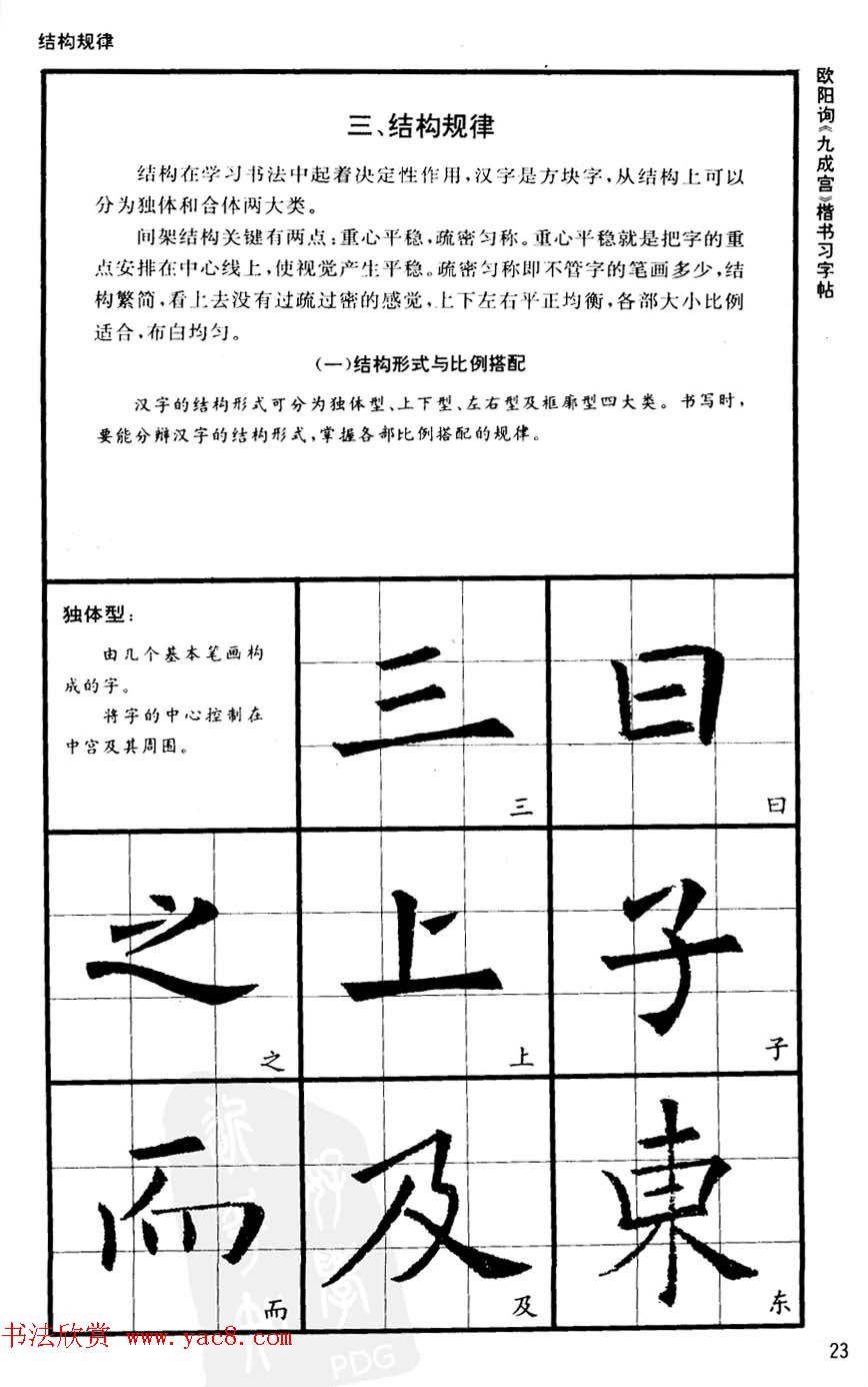 欧楷书法教程《唐欧阳询九成宫楷书习字帖》