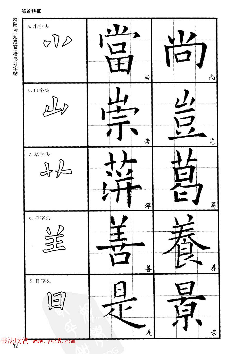 欧楷书法教程《唐欧阳询九成宫楷书习字帖》